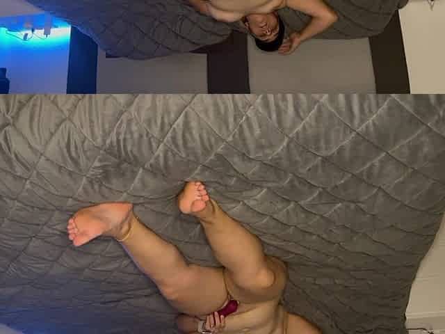 Naked Blonde Gets It with Vibrator Before Her Stud Shoves His Fingers Into Her Pussy and Makes Her Tremble