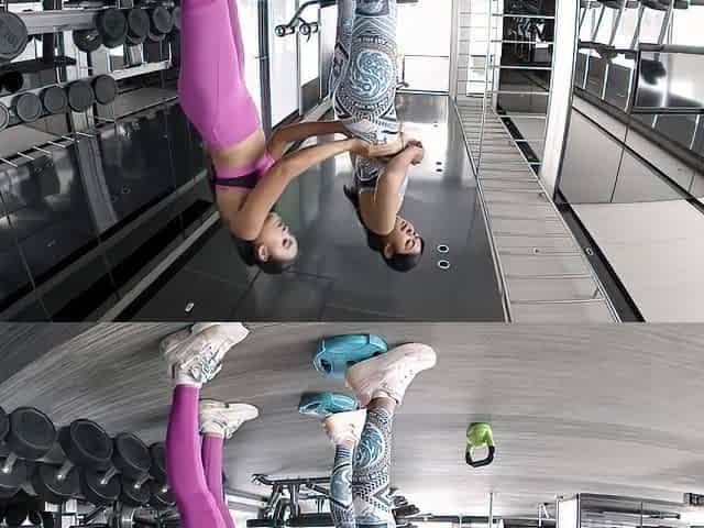 After gym Oriental trio