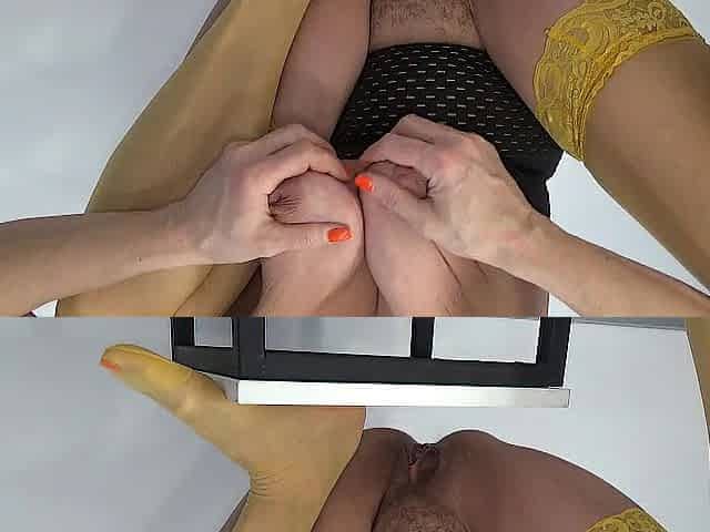 I pee in glasses and pour it on my feet in nylons. Trailer