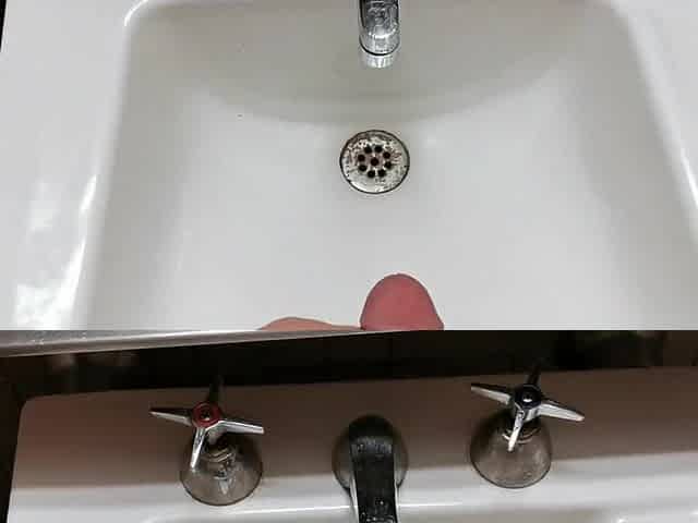 Peeing & Masturbating in Public Washroom Sink