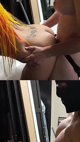 Strap on Fuck in the Messy Backroom