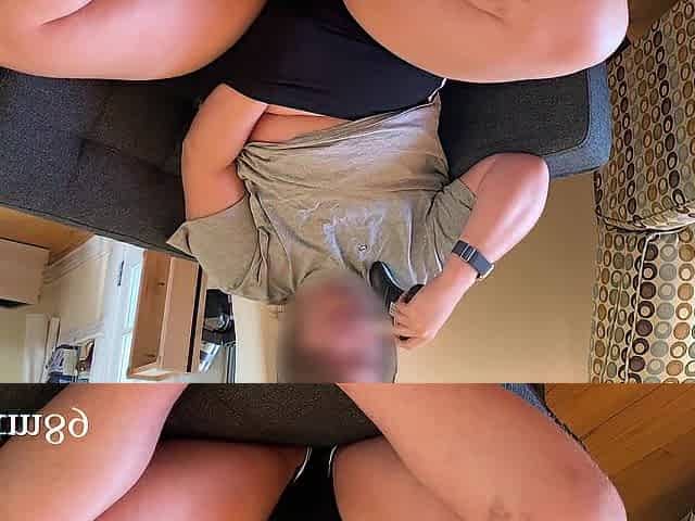 FTM gamer male plays with himself on the daybed