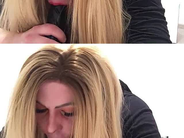 Blond Bimbo CD sucks on bbc