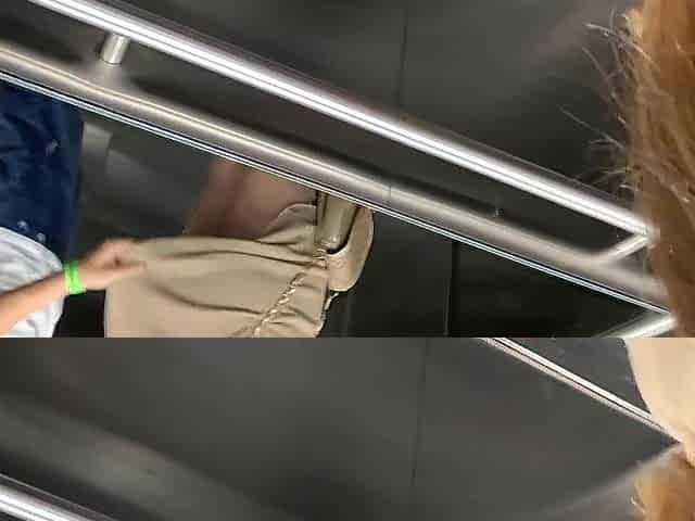 An unknown hotty sucks my rod in the elevator and we get caught