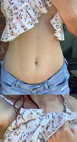 Amateur brunette Michelle with small tit