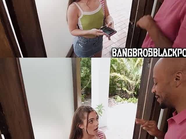 Cute teen wanted to watch if his rod was indeed that large so that babe went knocking at his door!