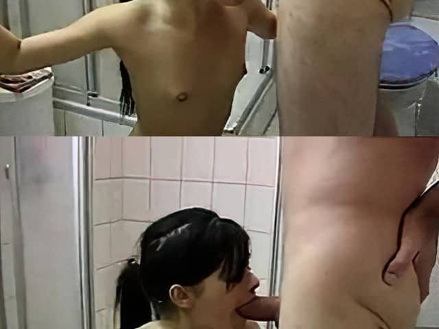 Flat Chested Teen Fucked in Bathroom (Camaster)