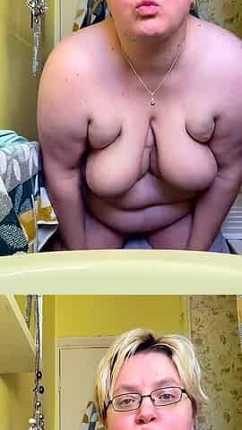 Bbwbootyful striptease in bathroom shower masturbation
