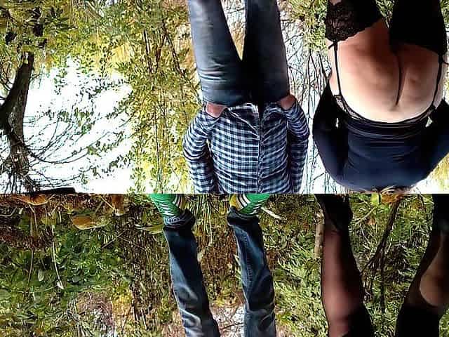 Aged mother i'd like to fuck's legs widen wide provide admirable pissing outdoors