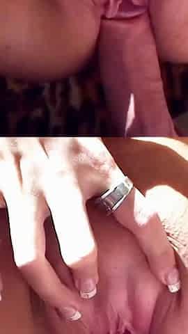 Blonde MILF masturbates her pussy with toys and sucks cock