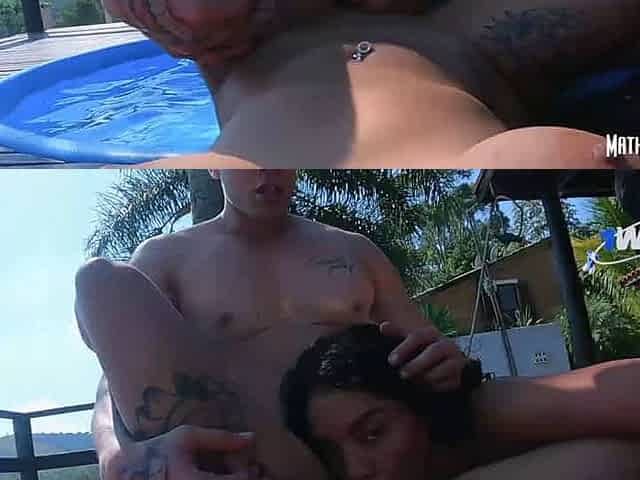 Sweaty Brazilian gals giving blowjobs at public pool - house swap with Spaniard and Brit - super-naughty casais get down and dir