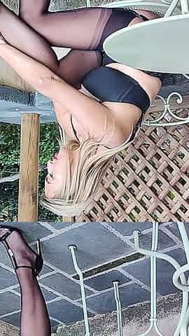 Teasing in Seamed Stockings