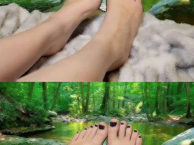 Massage oil on charming feet