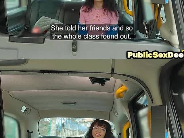 Glasses sweetheart pussyfucked by driver