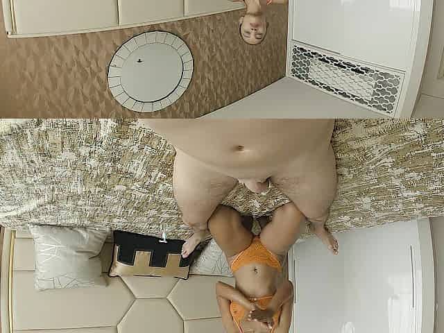 Concupiscent large titties hooker sucks your cock