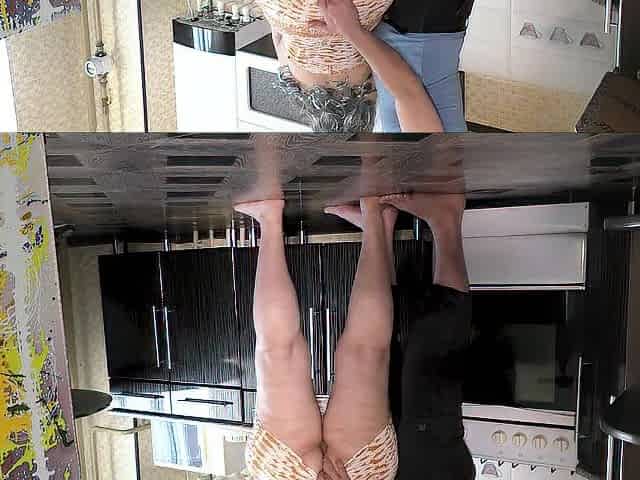 Large neighbour came for aid but got a rod in her butt