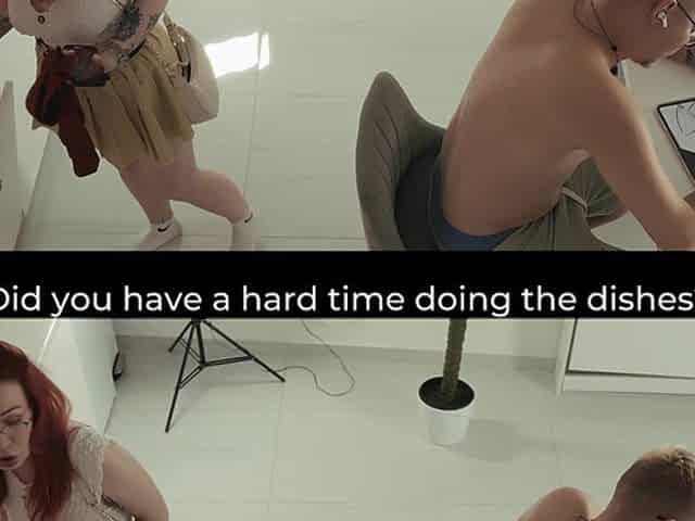 Step Mom Stuck in Dishwasher! Must Step Son Fuck Her?