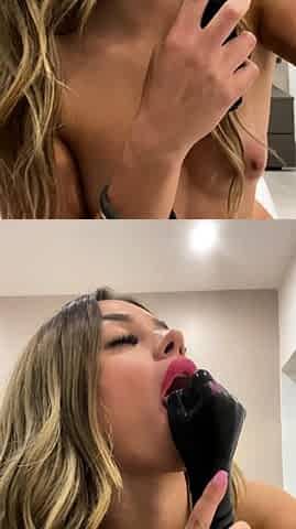 Blonde solo toying