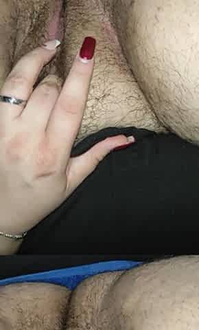My Girlfriend Fucks Her Hairy Cunt with Her Hand