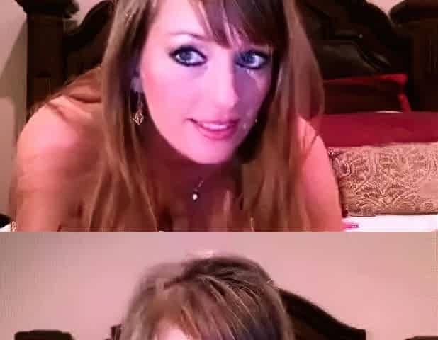 Webcam girl uses sex toy for her husband.