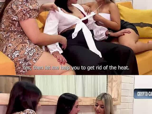 Colombian MILF Naty Delgado turns a party with mates into a steaming girly-girl three-way with lots of vag gobbling and climaxes