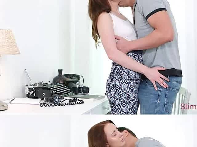 Pasty teen with large breasts gets prone boned and overspread in cum on the floor