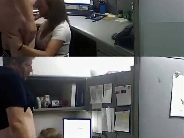 Young office worker gets pounded by her boss on the desktop
