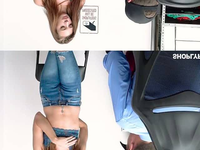 Kinky dude fucks mouth and snatch of shoplifting chick Jaycee Starr