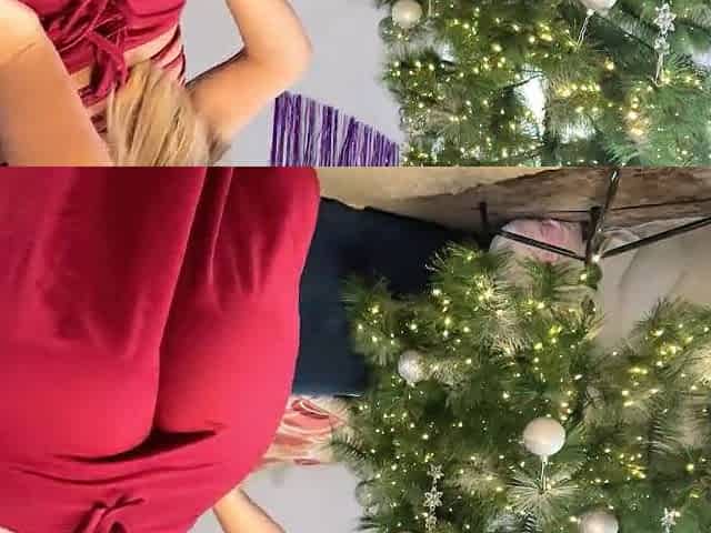 Fresh Year's masturbation for Santa Claus