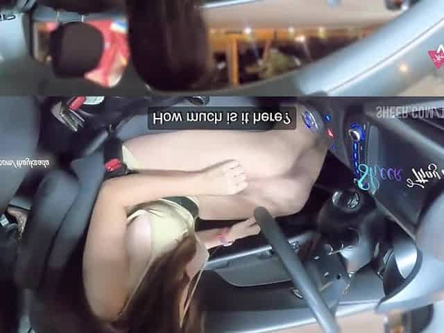 Sexy wife Thay Ksada out of pants showing off to the attendant and letting him touch her