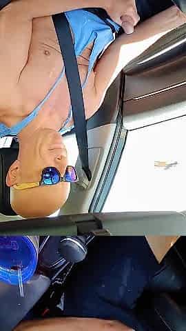 Clubthumper exposes himself in the car. What a pervert.