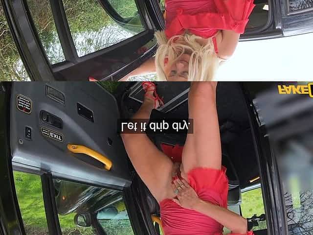 Vaginal and anal drilling in the taxi with ripe fruit Mature British Ellen
