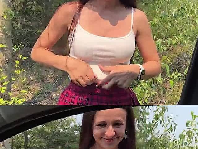 That babe couldn't resist the cash and drilled a stranger in the butt