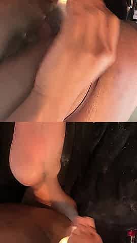 Black solo play - rides sextoy hard