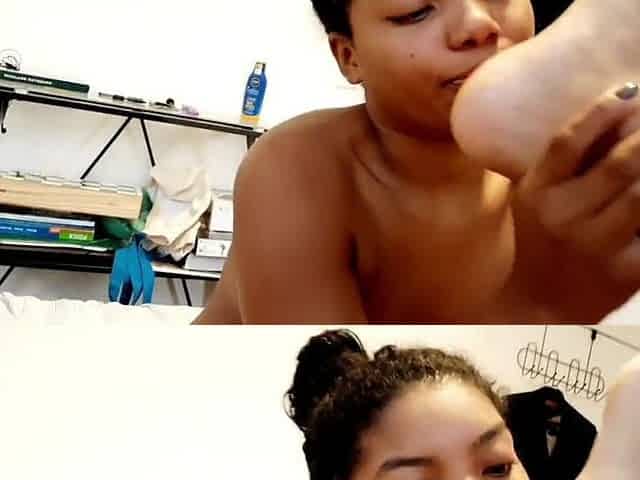 Stepdaughter in Extreme Deepthroat with Throat Bulge and Wiping My Feet with Tongue