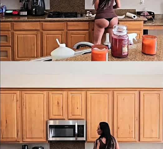 Brunette seductress working her big boobs and hot ass