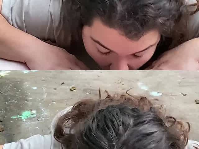 Pissy Emmy - mother I'd like to fuck Sucks Cock In Backyard