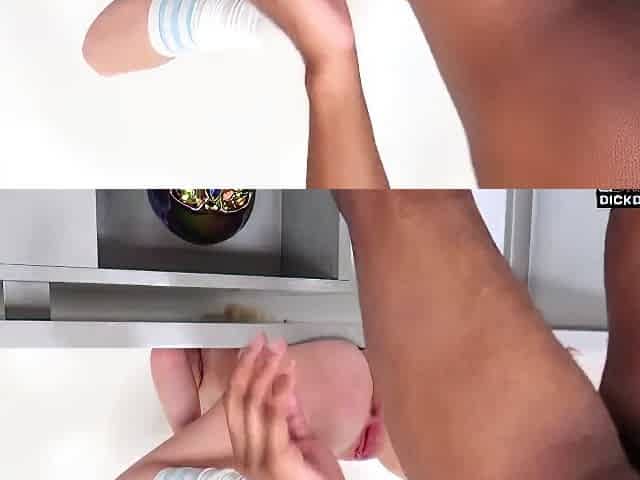 Pleasing Golden-haired Teen 18+ Is Screwing A Ebony Stud Like A Real Pro And Enjoying It A Lot