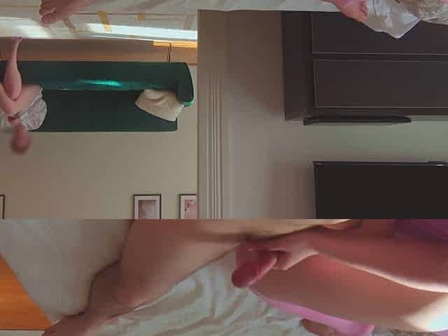 My perv stepmom fapping while my PAWG gf rides my cock with butt plug in her ass