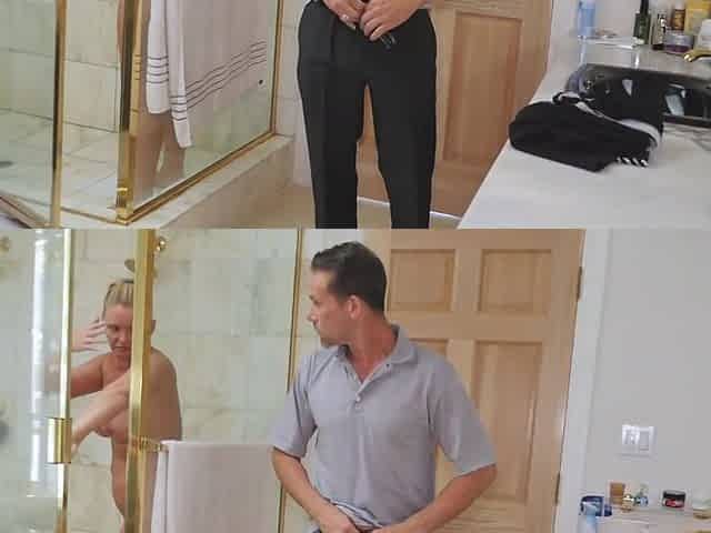 Blond babe Blair gets filthily rich in a steamy toilet tryst with her hunk
