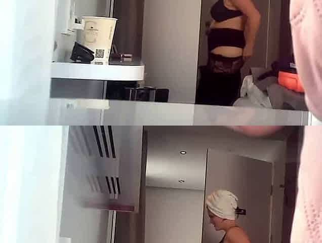 curvy slut and fat friend caught changing 2