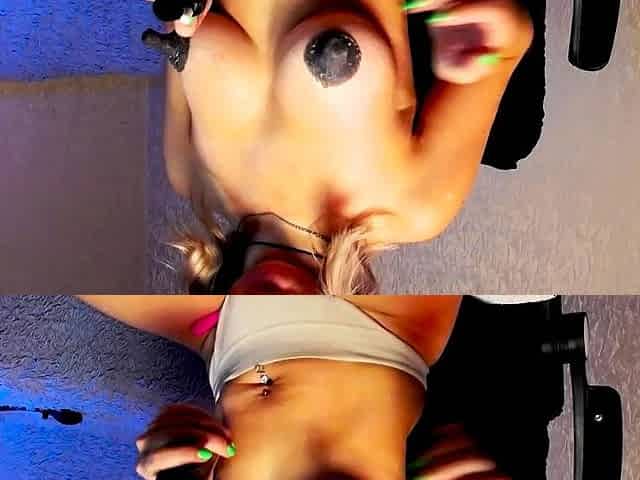 Horny big boobed fat chubby busty blonde