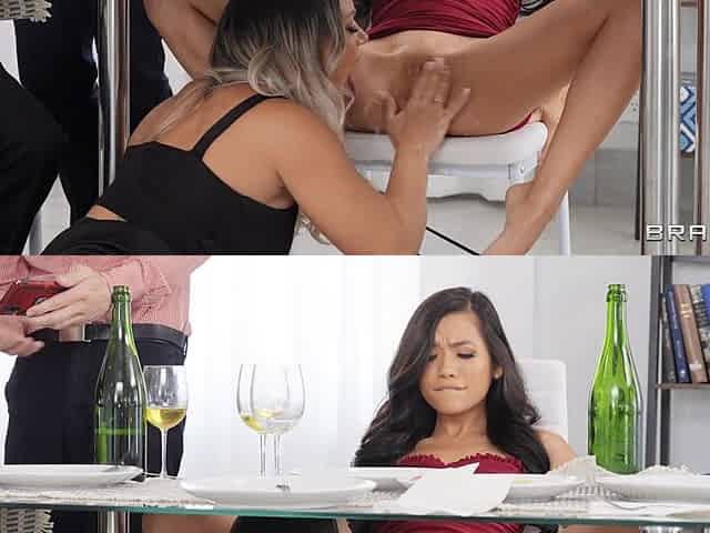 Foxy Asian girl Vina Sky spreads her legs to be licked by Cali Carter