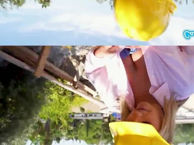 Natural Tits Hot Sexy Blond Public Masturbation at Construction Site