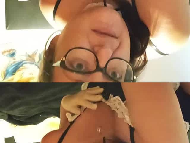the maid in heels and latex gloves pleasures herself