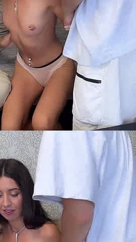 A Cute Girl Came to a Photoshoot Where Her Pussy and Asshole Were Fucked by Three Wild Men Releasing Jets of Cum Into Her