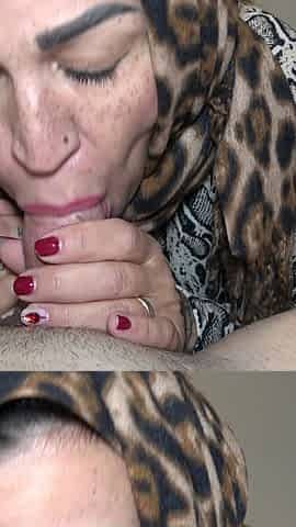 Muslim Stepmom in Hijab Sucks Stepson's Dick & Gets Fucked