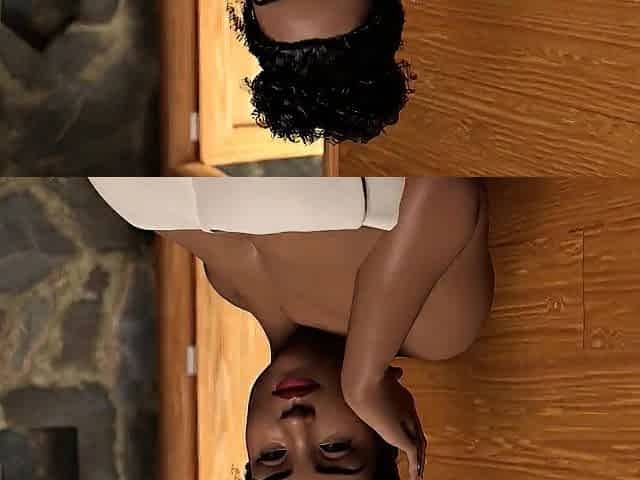Thick Black Chick gets kicked down in her apartment