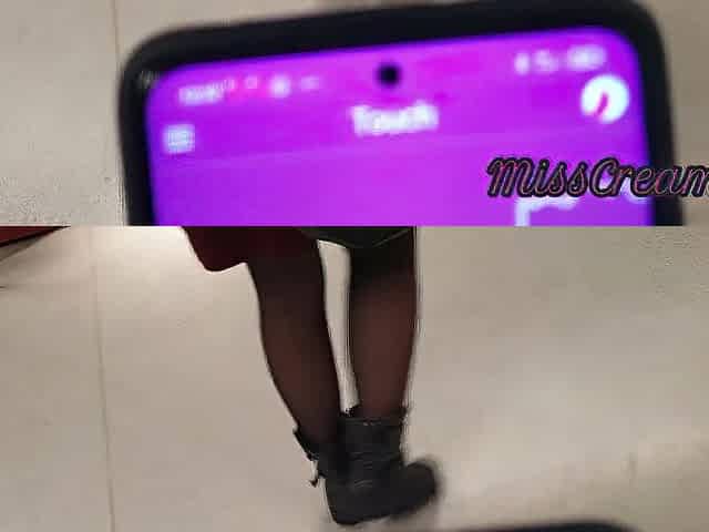 Public Flash - Female climax with remote toy at shopping center - Control teacher's twat with Lush