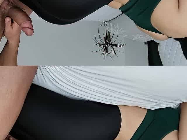 Outstanding Spunk fountain on yoga panties glossy / Hot Booty CandyLuxxx